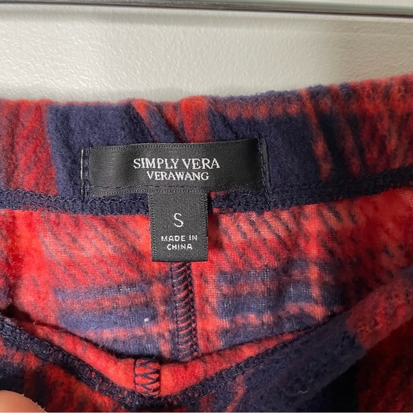 Simply Vera VERA WANG fleece plaid Pajama Set small cozy soft - Picture 11 of 15